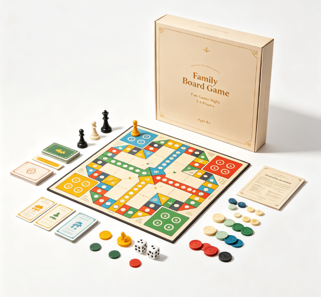 Classic Family Board Game Set, Interactive Strategy Tabletop Game for Kids & Adults, Fun Educational Party Game for 2-6 Players Ages 6+