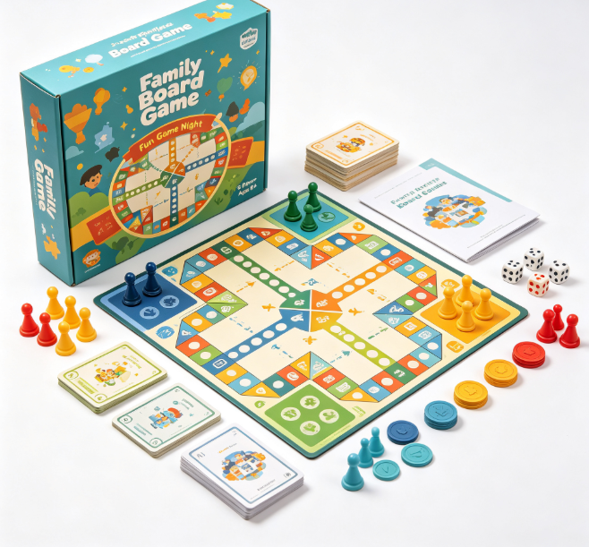 Classic Family Board Game Set, Interactive Strategy Tabletop Game for Kids & Adults, Fun Educational Party Game for 2-6 Players Ages 6+