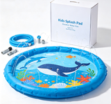 Inflatable Kids Splash Pool with Sprinkler, Outdoor Backyard Water Play Mat, Summer Water Activity Toy for Toddlers, Boys & Girls Ages 3+